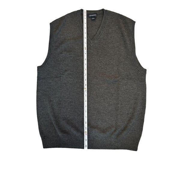 VTG 90's Lands End Sweater Vest Men's Size L Gray Pullover - Golf Style #P1490 - Picture 7 of 10
